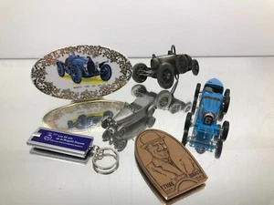 6x BUGATTI MEMORABILIA TYPE 35 PEWTER+CHINA+KEYCHAIN+GRILL ETC - GOOD - 408 - Imagen 1 de 7