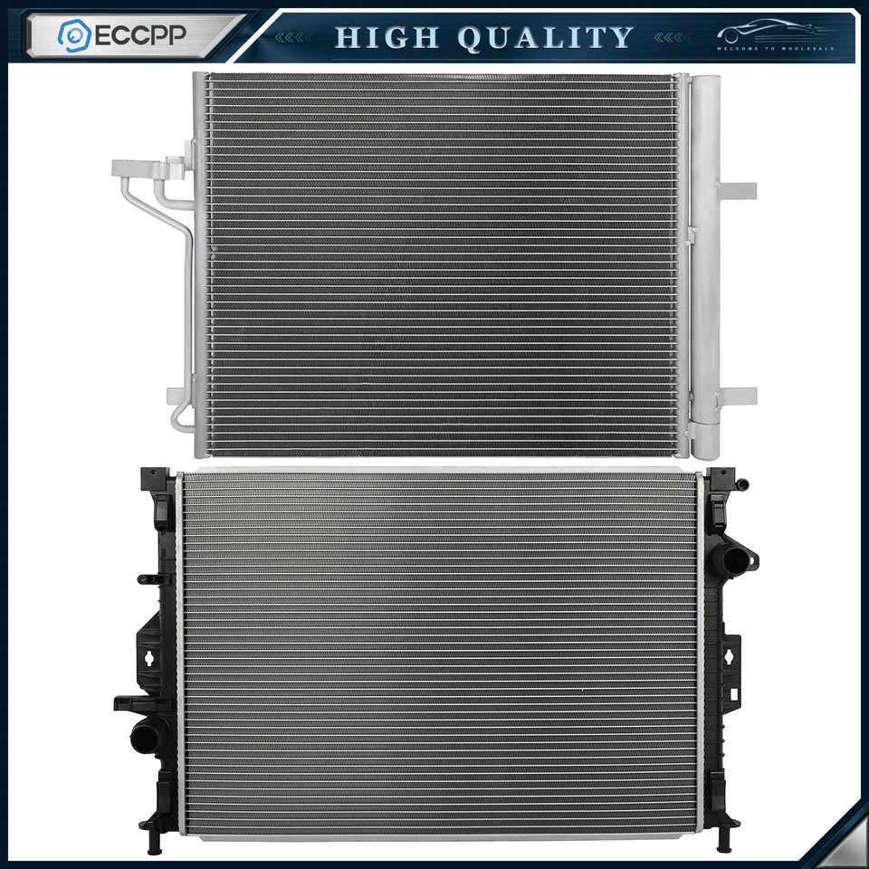 Aluminum Radiator & AC Condenser Cooling Kit For 2015 2016 2017 2018 Ford Focus Foto 1 de 4