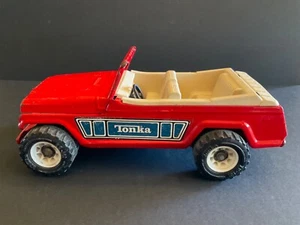 Vintage 1970s TONKA Red Jeepster 13" L Some Rust & Paint Chipping USA Made - Picture 1 of 9
