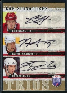 2006-07 Be A Player Signatures Trios #TSBC Erik Cole/Rod Brind`Amour/Eric Staal - Picture 1 of 2