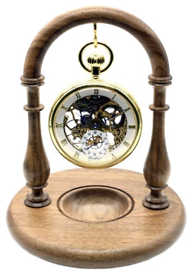 English Walnut Pocket Watch Stand, Handmade in England A26w (Watch not included) - Image 1 of 4