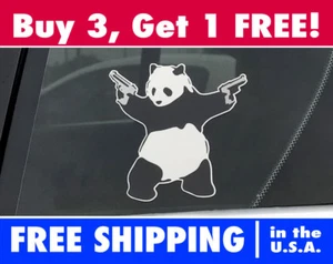 PANDA WITH GUNS Sticker Vinyl Decal BANKSY Bumper Sticker - Picture 1 of 10