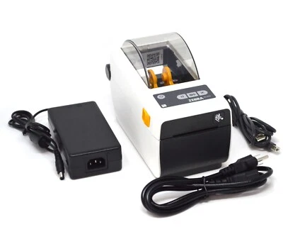 Zebra ZD410 Direct Thermal Barcode Label Receipt Printer USB Bluetooth White - Image 1 of 4