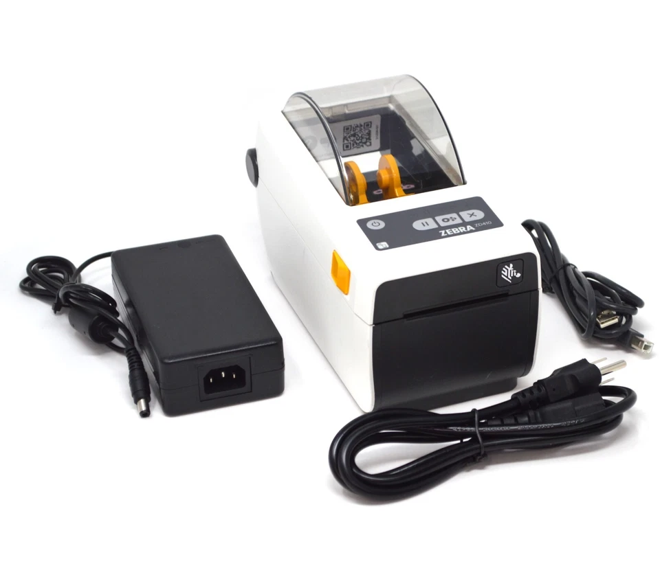 Zebra ZD410 Direct Thermal Barcode Label Receipt Printer USB Bluetooth White - Image 1 of 4