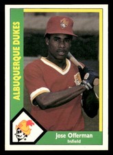 Jose Offerman 1990 CMC Albuquerque Dukes  Card #19 Albuquerque Dukes