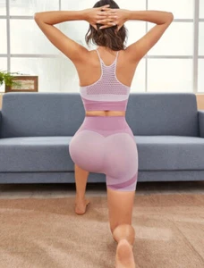 Damen Yoga Set mit High Waist Cropped Sport BH & Leggings - Bild 1 von 5