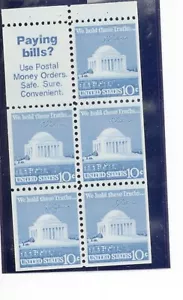 U.S. Scott #1510b Pane of 5 with Slogan 8 Label Booklet Pane MNH- UNFOLDED MNH - Picture 1 of 1