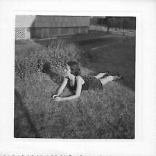 Vintage FOUND PHOTOGRAPH Black+White Snapshot SUMMER GIRL Original 29 45 S