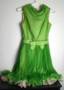 Vintage Green Party Dress, International Ladies size 10 Gown, Union Made, ILGWU - Picture 1 of 8