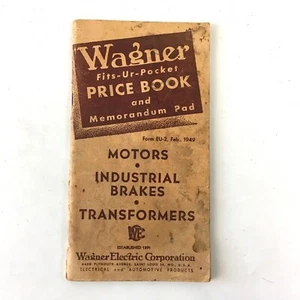 Vtg Wagner Fits-Ur-Pocket Price Book & Pad 1949 Edition Brakes Motors Booklet - Picture 1 of 6