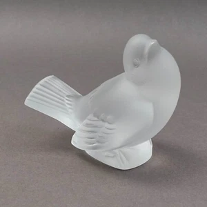Estatuilla de pájaro gorrión burlón moquer de cristal Moineau de Lalique Francia (leer) - Imagen 1 de 9