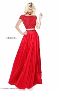 Sherri Hill 50802 Pfauenblau atemberaubend Abschlussball kurzes Oberteil Kleid Gr. 10 - Bild 1 von 3
