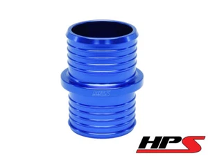 HPS 7/8" (22mm) Billet 6061 Aluminum Joiner Silicone Hose Union Connector BLUE - Picture 1 of 3