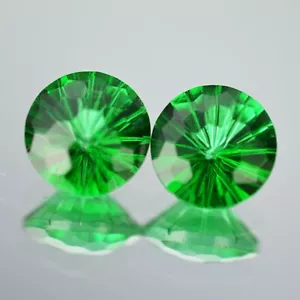 9.02Cts Amazing Natural Green Topaz 10.2mm Round Ball Cut Matching Pair - Picture 1 of 8