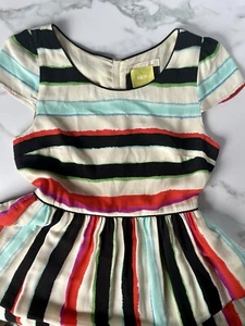 Maeve Anthropologie Peralta gestreiftes Kleid Flügelärmel Taschen mehrfarbig XS - Bild 1 von 24