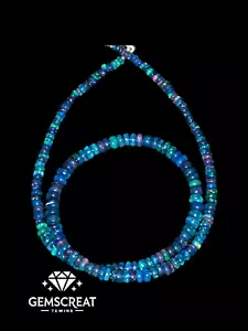 16" Natural Ethiopian Opal Wello Fire Opal Gemstone Bead Necklace Jewelry U4 - Picture 1 of 6