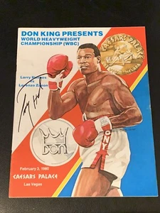 1980 LARRY HOLMES vs LORENZO ZANON On-site Boxing PROGRAM Signed JSA COA Auto - Picture 1 of 3
