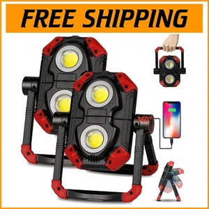 2-Pack Rechargeable LED Work Lights: 2500LM Portable Flood Light with 5 Modes - Picture 1 of 9