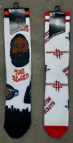 2 Pack NBA Houston Rockets Logo Socks Crew Retro Uniform Panel Harden Red Green Cover