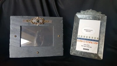 Slate Picture Frames Ann Cichon Dallas Jeweled Ashland Metal Photo Set of 2 - Image 1 of 4