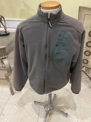 Simms Fishing Jacket Mens Extra Large Green Full Zip Fleece Wind stopper - Image 1 of 4