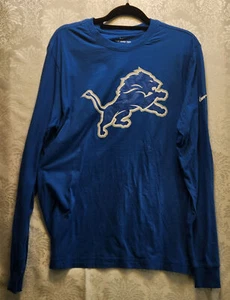 T-shirt blu Nike Detroit Lions manica lunga taglia M - Foto 1 di 8
