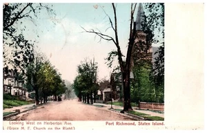 Vintage Herbertson Ave, Port Richmond, Staten Island, New York Postkarte. bpc - Bild 1 von 2