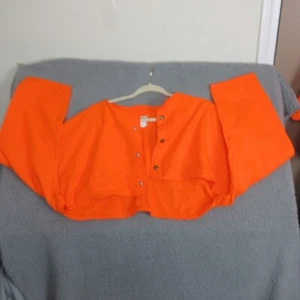 CC Filson Hunting Shirt Size 38 Blaze Orange Shoulder Cover Snap Button Vintage - Picture 1 of 11
