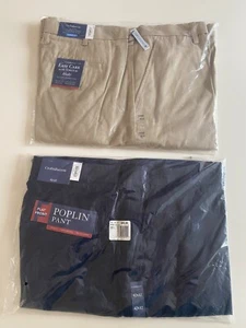 NUEVO CON ETIQUETAS LOTE DE 2 Pantalones Croft & Barrow KHAKIS POPELIN Para Hombre 42x32 44x32 - Imagen 1 de 6