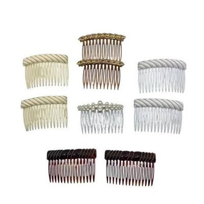 Lote De Colección De 9 Peines Laterales Cabello Años 80 Cuerda Tortura Retro Tortuga Blanco Crema Foto 1 de 4