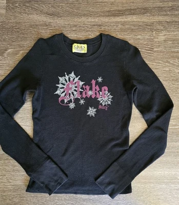 Juicy Couture Vintage Térmico Manga Larga Negro Talla Grande Escama Foto 1 de 4