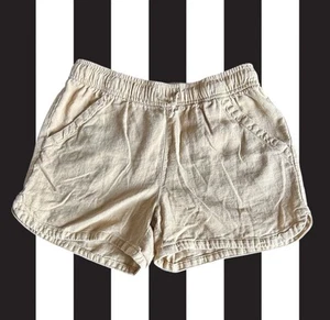Old Navy Mid Rise 3" Linen Blend Beige Drawstring Shorts Summer Vacation - Picture 1 of 7