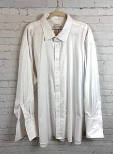 JOSEPH ABBOUD white 100% cotton non-iron cufflinks sleeve mens shirt sz 20 34/35 - Picture 1 of 6