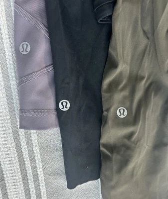 Lote de 3 Leggings Pantalones Lululemon Invigorate, Velocidad Rápida Libre Negro Oliva Foto 1 de 4