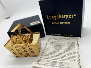Longaberger 24KT Gold Finish 3D Home Office Basket Ornament - Picture 1 of 10