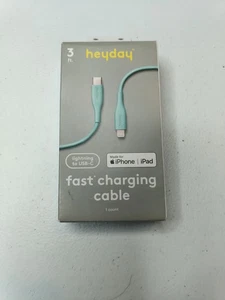 Heyday 3' Lightening auf USB-C Schnell Ladekabel Türkis Made für iPhone iPad - Bild 1 von 2