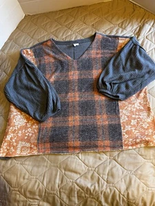 Suéter Cato Moda Grunge Recortado Para Mujer Tejido Térmico Talla XL Naranja y Gris - Imagen 1 de 11