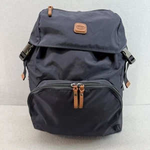 Bric's X-Bag Excursion Backpack Navy Blue Nylon Leather Drawstring Flap BXL30599 - Picture 1 of 21