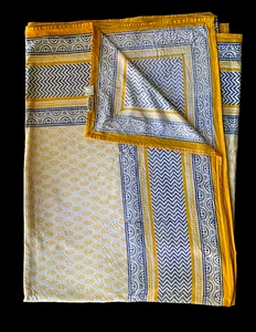 Serrv gelb, blau provenzalisch inspiriert Baumwolle Tischdecke 43”X60” - Bild 1 von 3