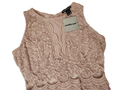 Charlotte Russe Pink Lace Bodycon Dress Womens Size XL - Image 1 of 4