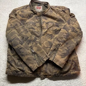 Levis Jacket Mens XL Camo Canvas Quilt Lined Bomer Utility Military *Read - Picture 1 of 9
