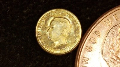 MINIATURE COIN 1916 ONE DOLLAR MCKINLEY GOLD PLATE over STERLING SILVER - Image 1 of 2