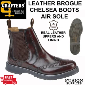 BOTAS CHELSEA SUELA DE AIRE PARA HOMBRE CUERO ROJO BRUÑIDO USO DE AIRE COMODIDAD SUELA DISTRIBUIDOR - Imagen 1 de 8