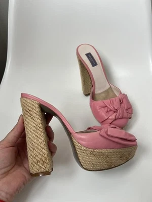 Emilio Pucci Rosa Lazo Tacones Altos Sabo Mules Talla 38 Foto 1 de 4