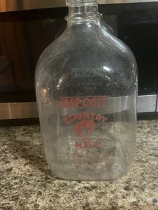 VINTAGE COUNTRY MAID GLAS MILCHFLASCHE KRUG GALLONE MILCH SELTEN GRÜN/ROT - Bild 1 von 4