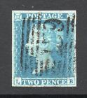 Sg 14 Spec Es14 - 1841 -2D  Blue Plate 4 ( L B ) Large Margin Stamp, Glasgow Pmk
