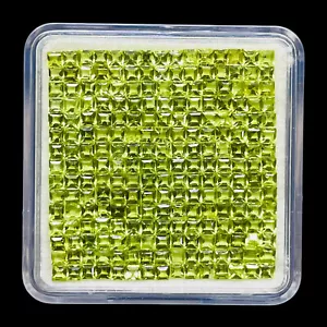 200 Pcs Natural Peridot 2mm Square Cut Loose Untreated Gemstones Wholesale Lot - Picture 1 of 9