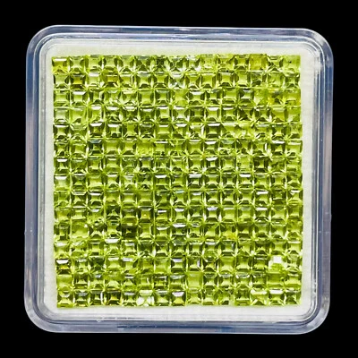 200 Pcs Natural Peridot 2mm Square Cut Loose Untreated Gemstones Wholesale Lot - Image 1 of 4