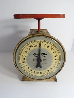 Way Rite Hanson Scale Company красная кухня бытовая 25 фунтов рабочая винтажная - Изображение 1 из 4