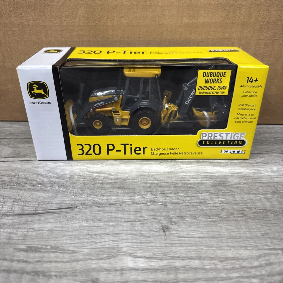1/50 Ertl John Deere 320 P-Tier Backhoe Loader Dubuque Equipment Expedition🔥 - Image 1 of 4